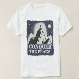 Camiseta Conquiste o Design de Montanha Motivacional de Pic