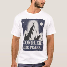 Camiseta Conquiste o Design de Montanha Motivacional de Pic