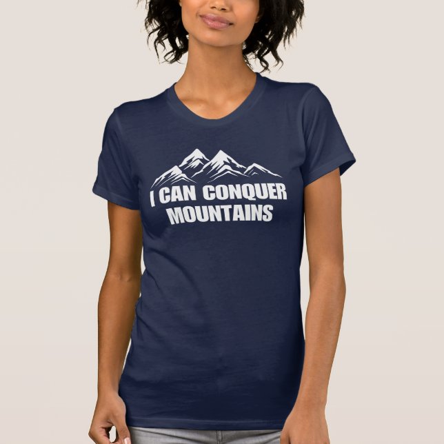 Camiseta Conquisto Montanhas, uma citação inspiradora (Frente)
