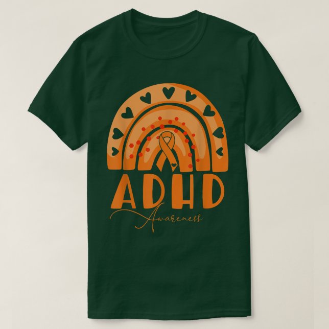Camiseta Consciência ADHD Friso Arco-Íris para Homens Crian (Frente do Design)