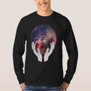 Camiseta Consciência Amor Coerência Coração Cérebro Media