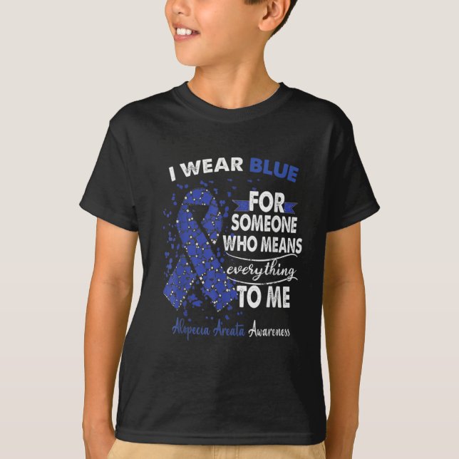 Camiseta Consciência Areata Eu Visto Azul Para Alguém Fita (Frente)