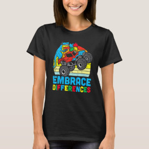 Camiseta Consciência Autismo Adotar Diferenças de Índice de