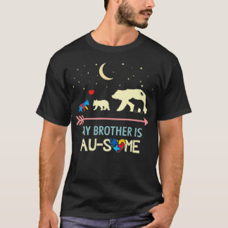 Camiseta Consciência Autismo Meu Irmão é AUSOME Clássico TS