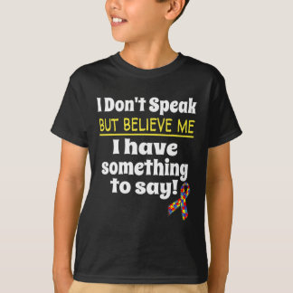 Camiseta Consciência Autismo Sensibilização Não-Verbal Não 