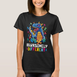 Camiseta Consciência Autismo Toddler Adota Diferenças Dino