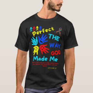 Camiseta Consciência Autista Deus Perfeito Me Fez Desmascar