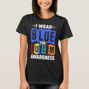 Camiseta Consciência Autista Eu Visto Azul Para Consciência