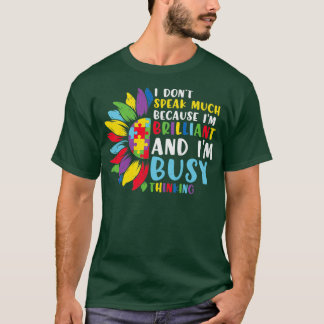 Camiseta Consciência Autista Não Falo Porque Sou Brilhante