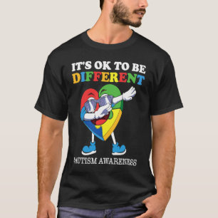Camiseta Consciência da Autismo Aceitação Coração Crianças 