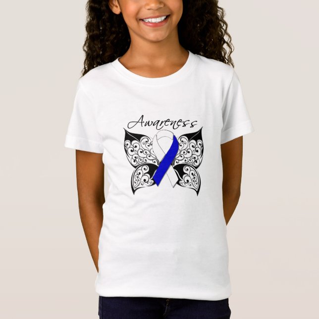 Camiseta Consciência da borboleta do tatuagem - doença do (Frente)