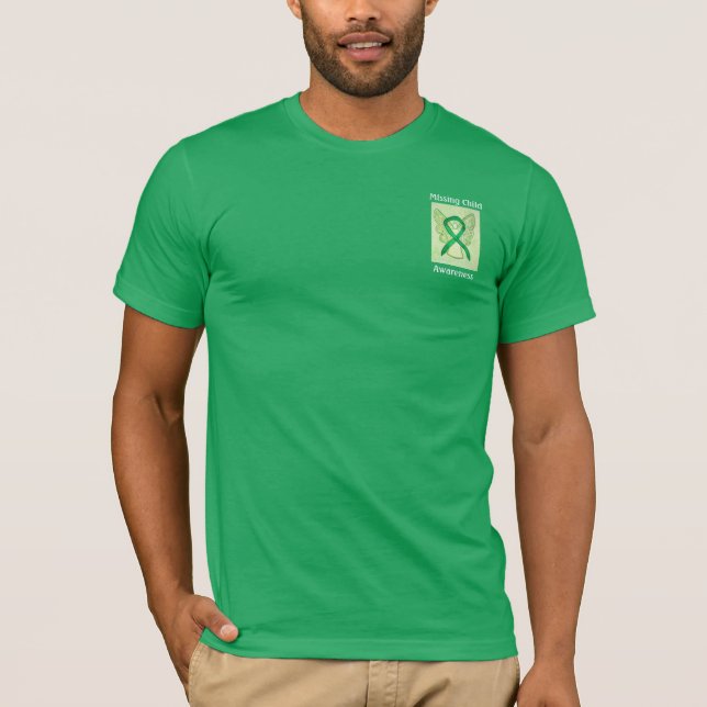 Camiseta Consciência da Criança Desaparecida Friso Verde Te (Frente)