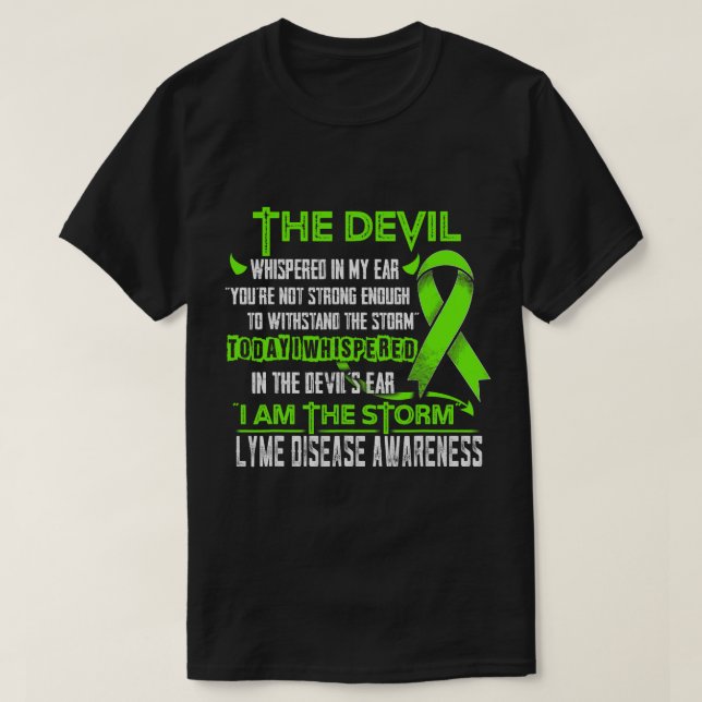 Camiseta Consciência da doença de Lyme Eu sou o Diabo das T (Frente do Design)