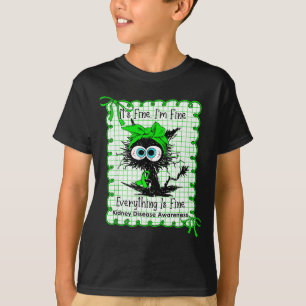 Camiseta Consciência da doença renal coquete gato bem bem