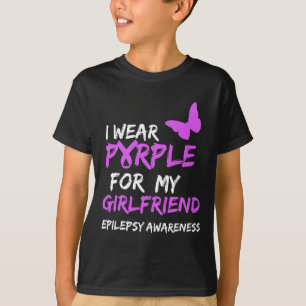 Camiseta Consciência da epilepsia Eu visto Roxo para a minh