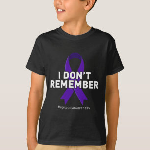 Camiseta Consciência da epilepsia Não Me Lembro
