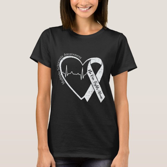 Camiseta Consciência da Esclerose Múltipla Coração da Consc (Frente)