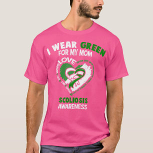 Camiseta Consciência Da Escoliose Eu Visto Verde Para Meu C