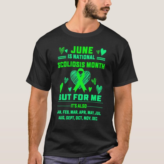 Camiseta Consciência da Escoliose Mês Nacional de Junho (Frente)
