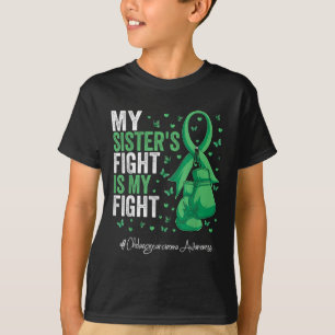 Camiseta Consciência da Irmã do Fita Verde Colangiocarcinom