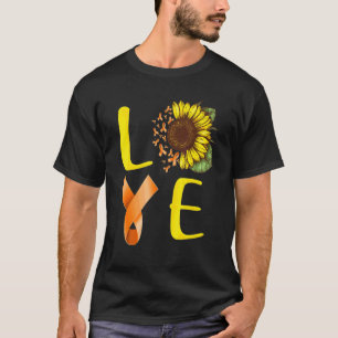 Camiseta Consciência da Leucemia Amor Leucemia Girassol Lar
