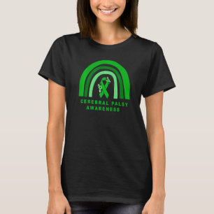 Camiseta Consciência da Paralisia Cerebral Floral Verde Arc