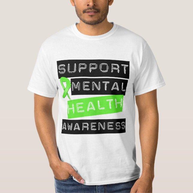 Camiseta Consciência da saúde mental do apoio (Frente)