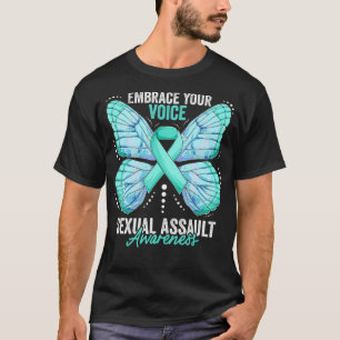 Camiseta Consciência de agressões sexuais Mês Borboleta Tea