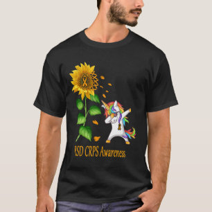 Camiseta Consciência de CRPS de RSD de Girassol Unicórnio