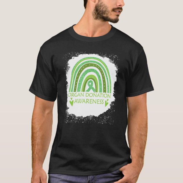 Camiseta Consciência de Doação de Órgãos Branqueada Rainbow (Frente)