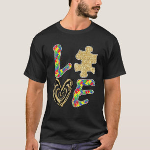Camiseta Consciência do Autismo 2023 Amor e Peça de Puzzle