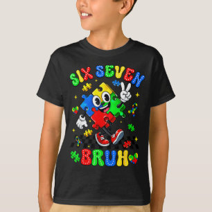 Camiseta Consciência do autismo 67 seis sete bruh puzzle me