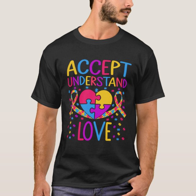 Camiseta Consciência do Autismo - Aceitar Compreender Pull  (Frente)