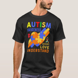 Camiseta Consciência do Autismo Aceite Amor Compreensão Con