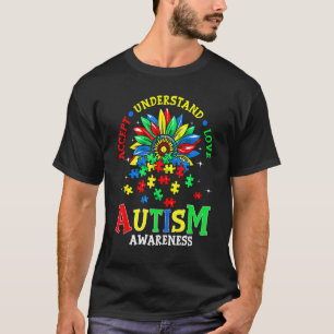Camiseta Consciência do Autismo Aceite Entenda Ame o Autism