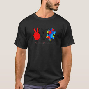 Camiseta Consciência do Autismo Amor Paz e Compreensão