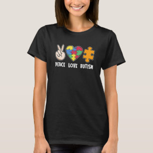 Camiseta Consciência do Autismo Apoio Autista  Paz Amor Aut