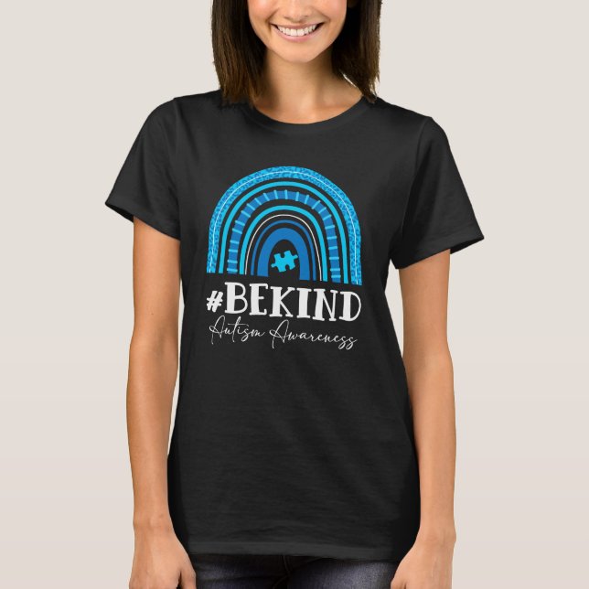 Camiseta consciência do autismo arco-íris de bondade (Frente)