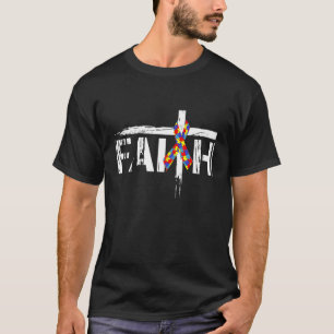 Camiseta Consciência do Autismo Autismo Fita de Fé Puzzle