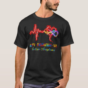 Camiseta Consciência do Autismo Batimento Cardíaco Ensine A