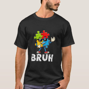 Camiseta Consciência do Autismo Bruh Meme Dabbing Puzzle Ad