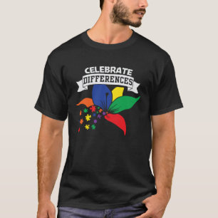 Camiseta Consciência do Autismo Celebre Diferenças Apoie Au