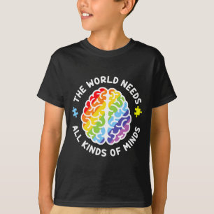 Camiseta Consciência do Autismo Cérebro O Mundo Precisa de