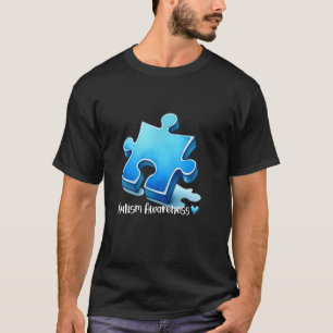 Camiseta Consciência do Autismo Coração de Puzzle Azul Cons