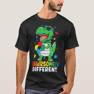 Camiseta Consciência do Autismo Dinossauro Muito Diferente