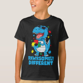 Camiseta Consciência do Autismo Dinossauro Muito Diferente