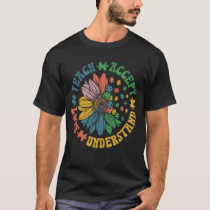 Camiseta Consciência do Autismo Ensine Aceite Ame Entenda A