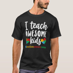Camiseta Consciência do Autismo Eu Ensino Crianças Incrívei