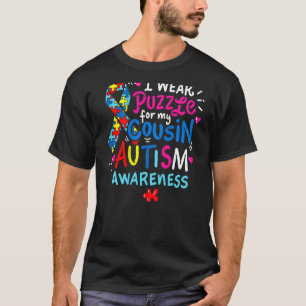 Camiseta Consciência do Autismo Eu Uso Puzzle Pelo Meu Prim