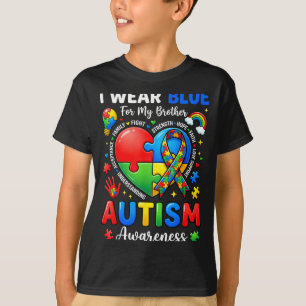 Camiseta Consciência do autismo eu visto azul em apoio ao m
